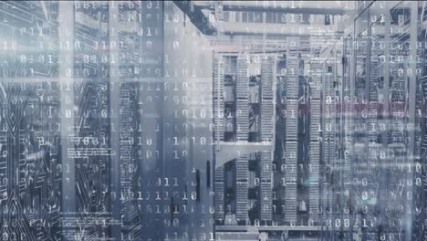 animation of network of icons and connections, data processing and digital information in a server r