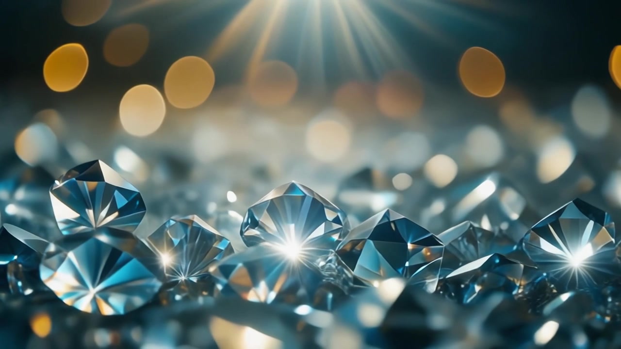 Sparkling Diamonds With Bokeh Light Background