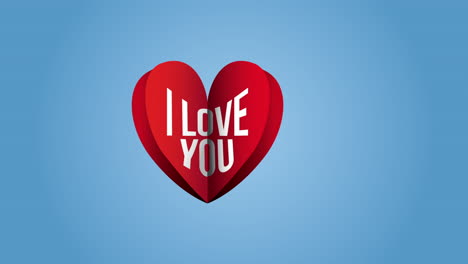 tarjeta animada del día de san valentín con corazón y letras