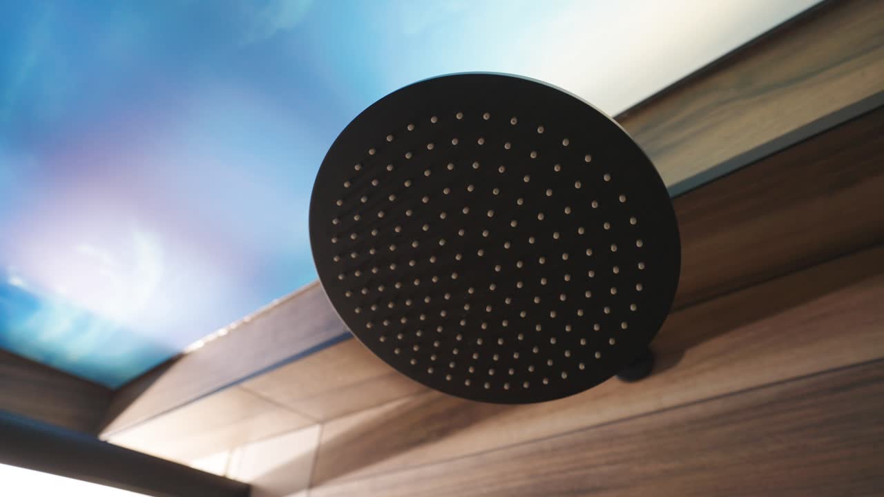 Closeup view of a premium shower head