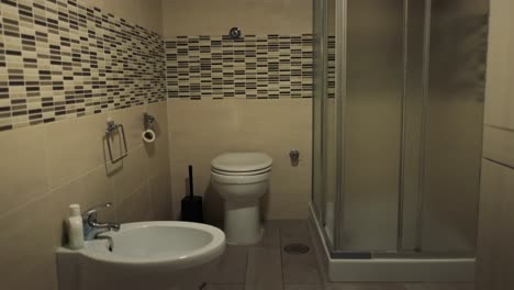 baño pequeño con ducha y inodoro