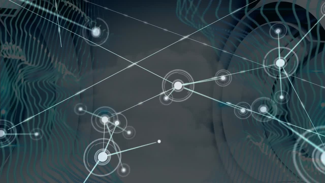 구름과 함께 모양과 하늘에 대한 연결 네트워크의 애니메이션