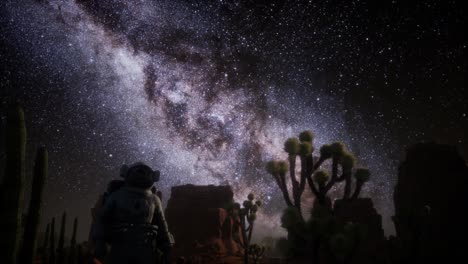 astronaut and star milky way formation in death valley