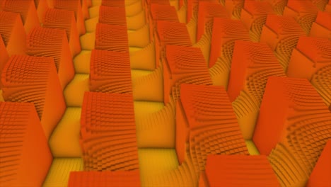 abstract orange and yellow 3d cubes pattern