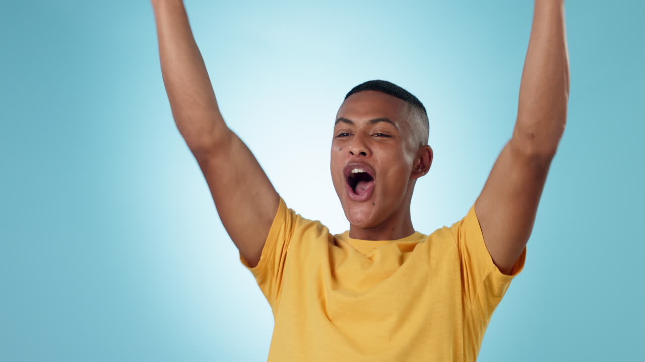 wow, celebración y el hombre en el estudio mente soplado por