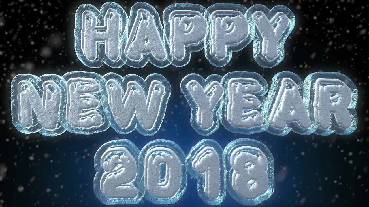feliz año nuevo 2018 animación de bucle de texto en 3d