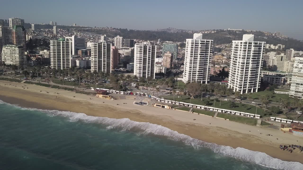 aérea en la playa de viña del mar
