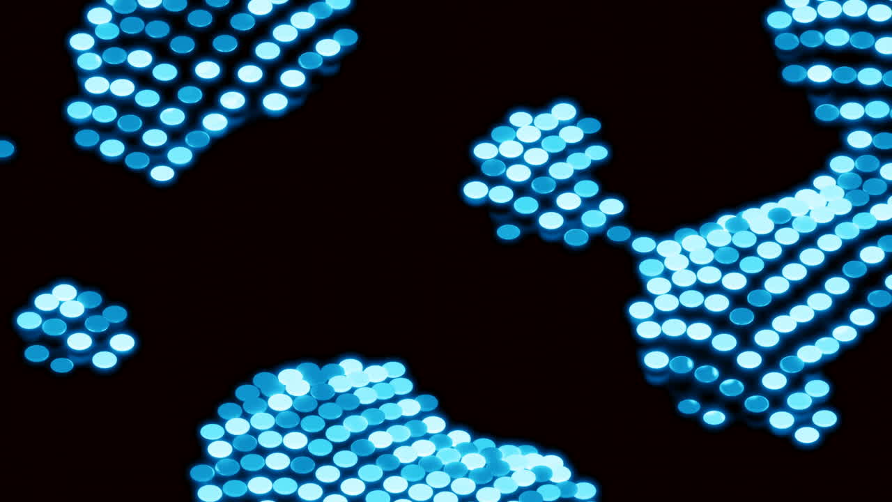 추상적인 빛나는 파란색 빛의 원