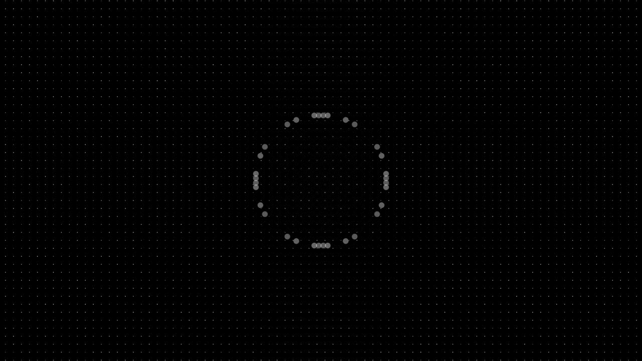 Abstract background with green circle forming and circulating over glittering background of dotted pattern.