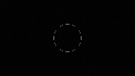 Abstract background with green circle forming and circulating over glittering background of dotted pattern.