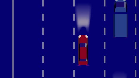 n el tráfico en la carretera por la noche