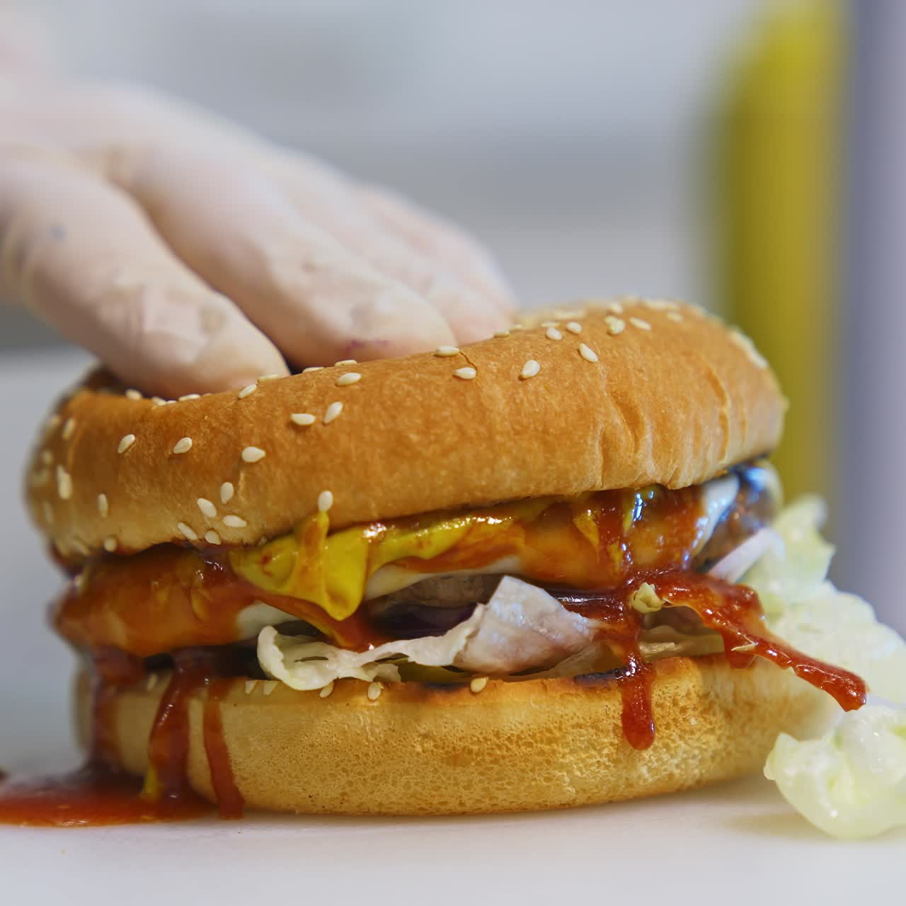 Fresh burger with meat patty