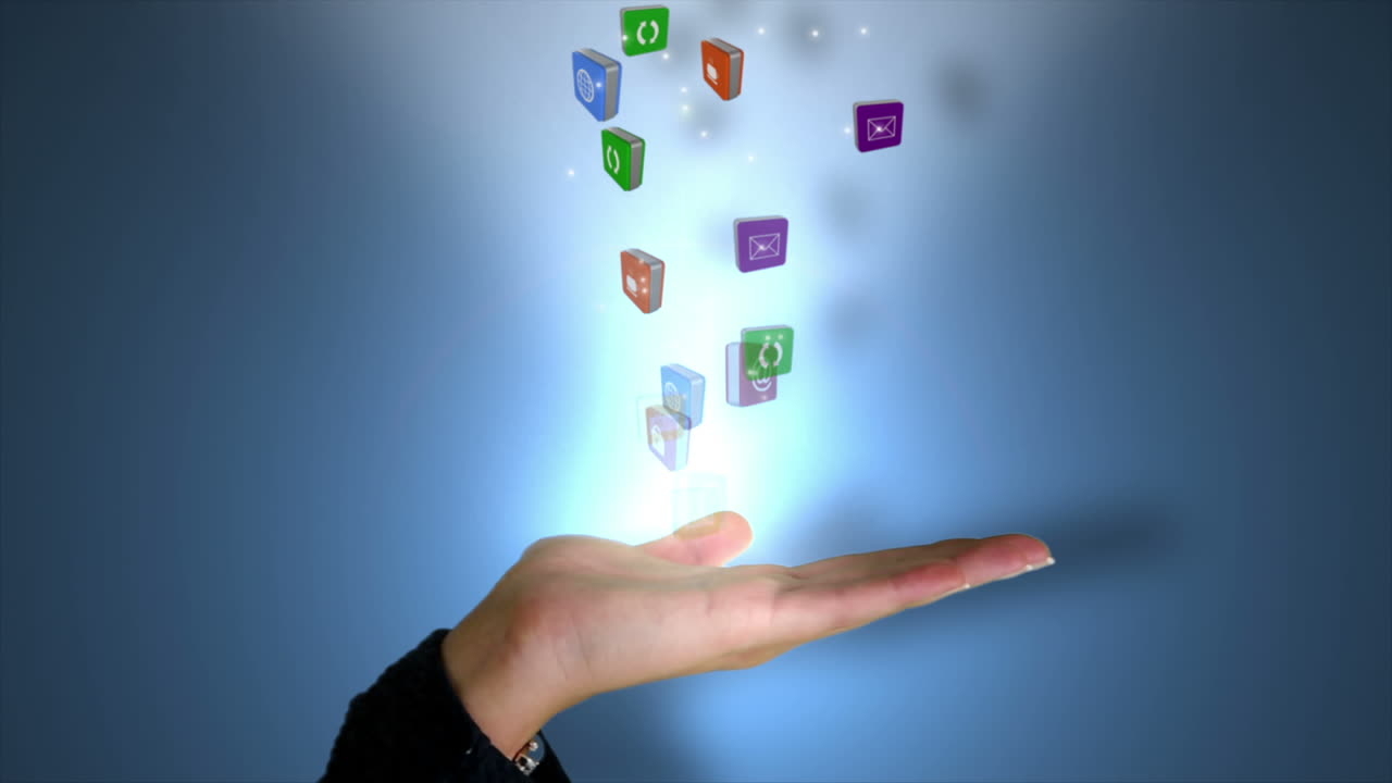 presentación manual de los iconos de las aplicaciones informáticas