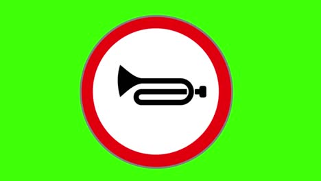 green screen , road signs icon , no honk