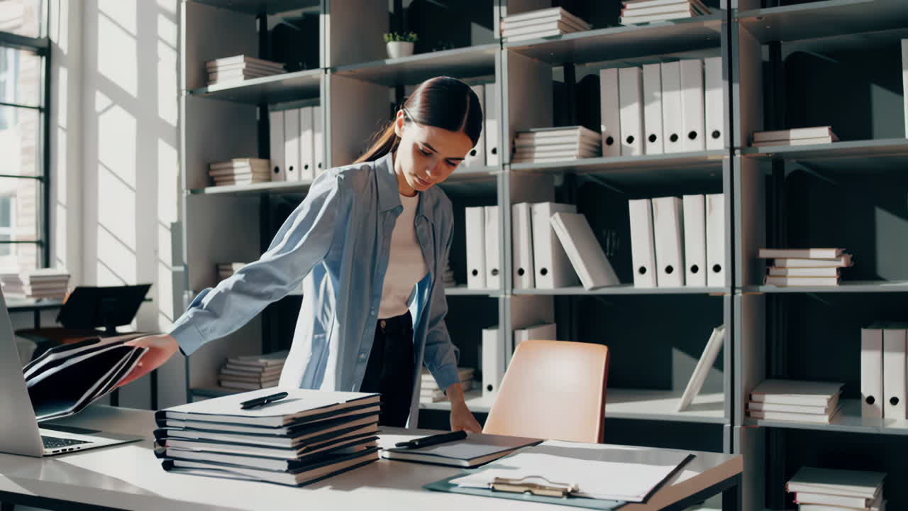 Woman Working in a Modern Office