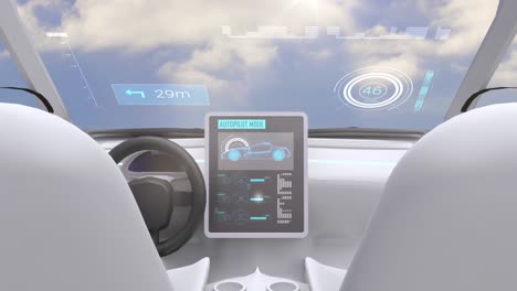 Video-game-simulation-screen-showing-car-cockpit-driving-in-the-sky