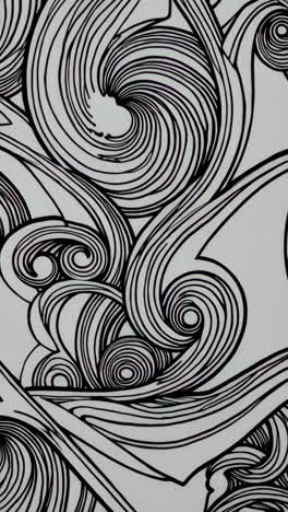 abstract black and white line art pattern