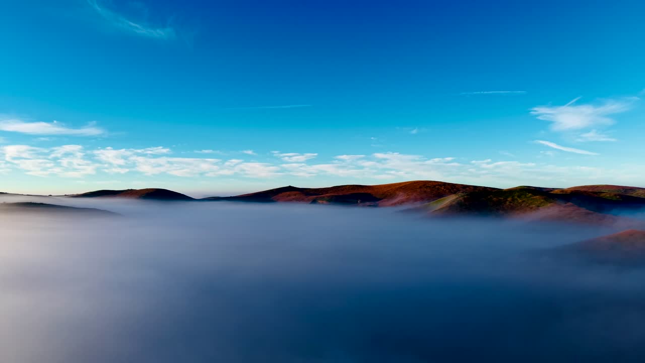 Drone above the morning fog