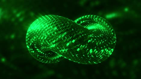 simbolo verde luminoso dell'infinito