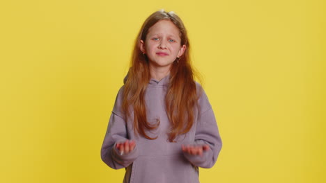 Preteen child girl kid loses becoming surprised by game fail bad fortune loss unlucky news