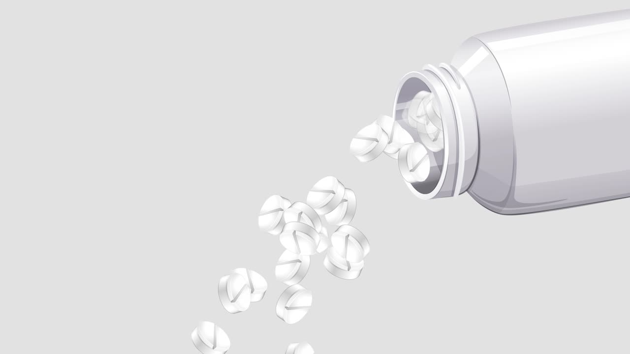 약병 병에서 을 흘리는 것