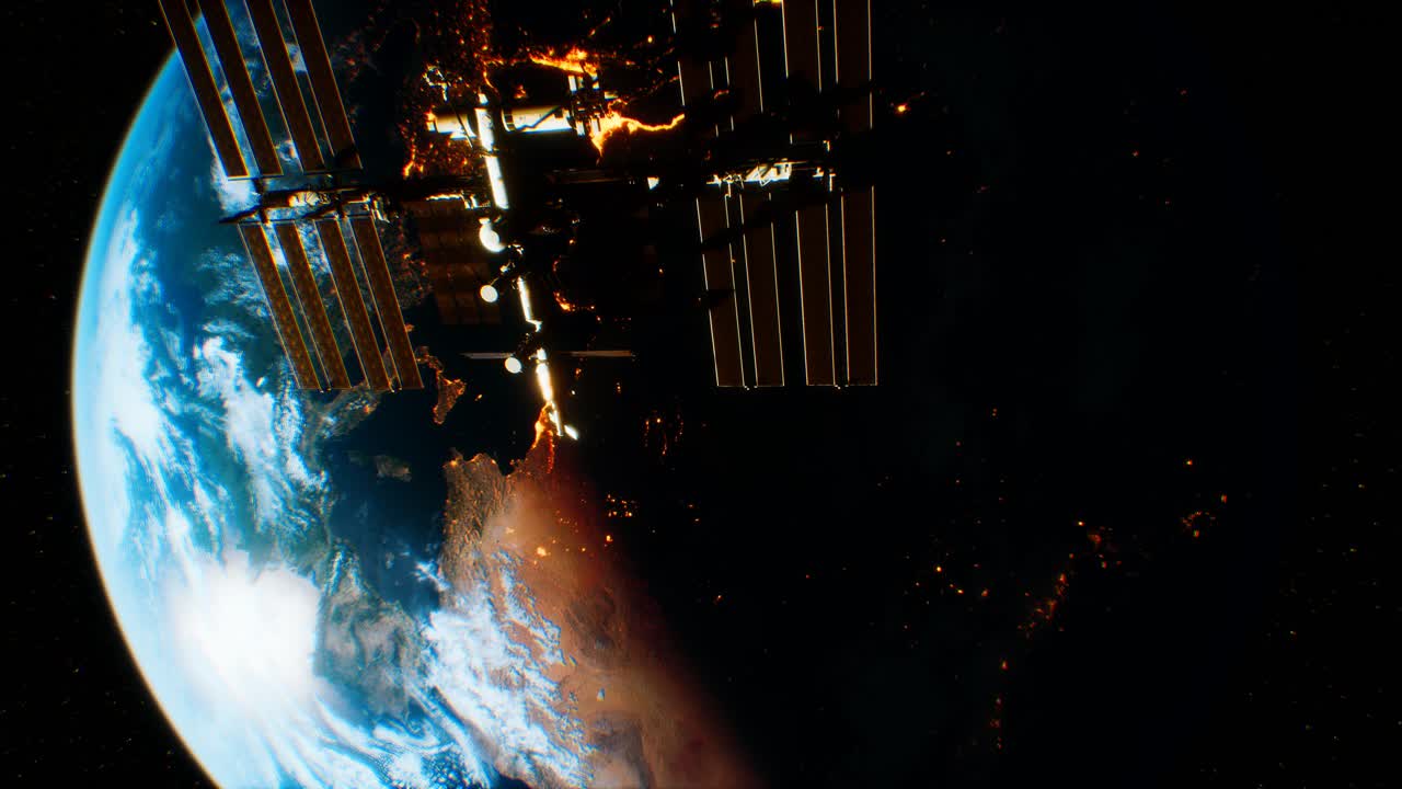 Stazione Spaziale Internazionale in orbita nello spazio sopra il pianeta Terra