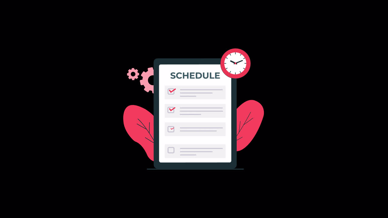Animated Illustration of Digital Schedule and Task Management