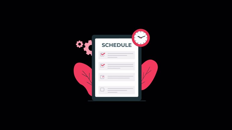 Animated Illustration of Digital Schedule and Task Management