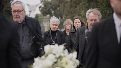 pallbearers, men and walking with coffin