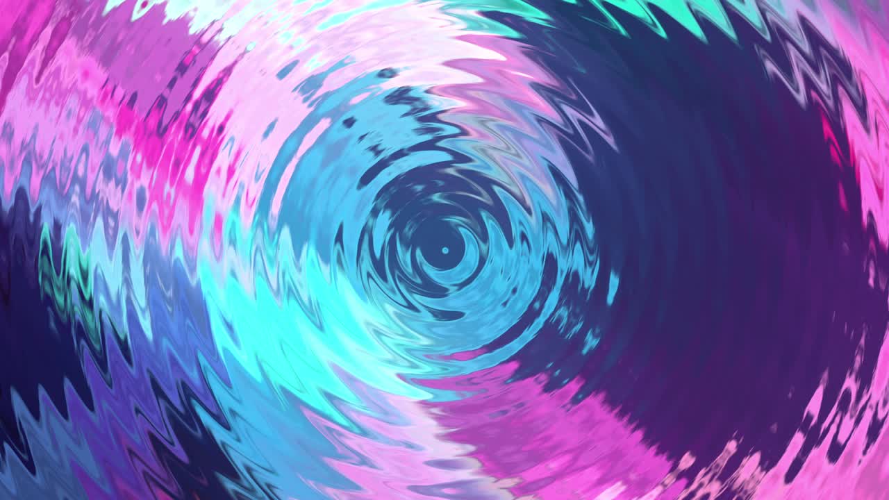4K 3D render of blue purple abstract pattern of liquid ripples rotation. Seamless loop colorful circle rings wave animation for business, presentation, wallpaper, event, VJ loop, party text backdrop.