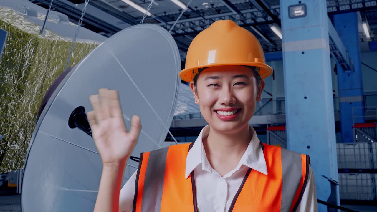 공장에서 여성 엔지니어