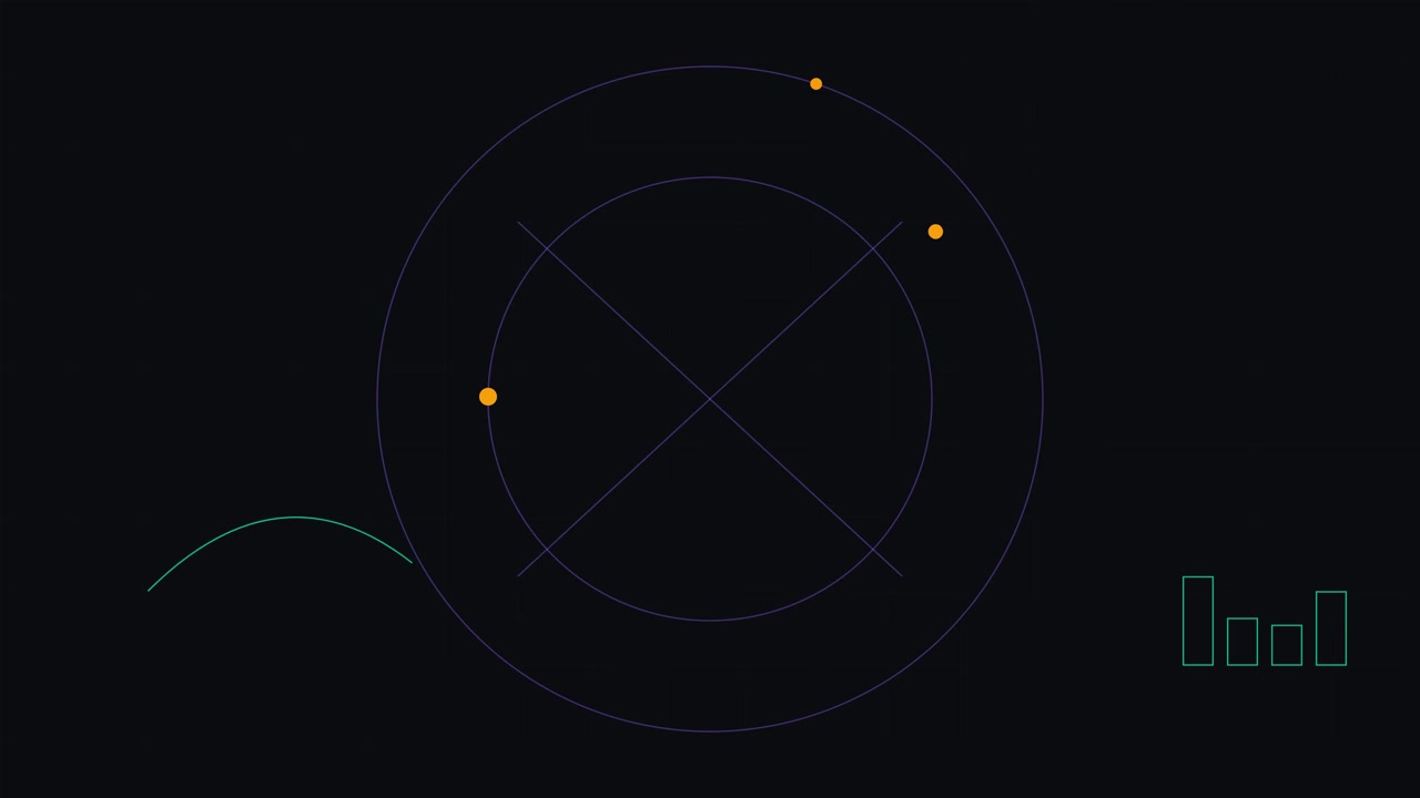 Abstract Motion Graphics with Rotating Hexagons and Data Visualization