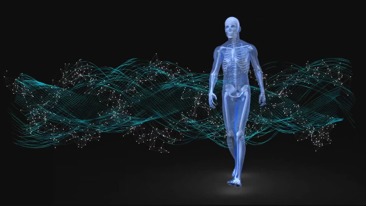 걸어다니는 파란색 사람의 원형