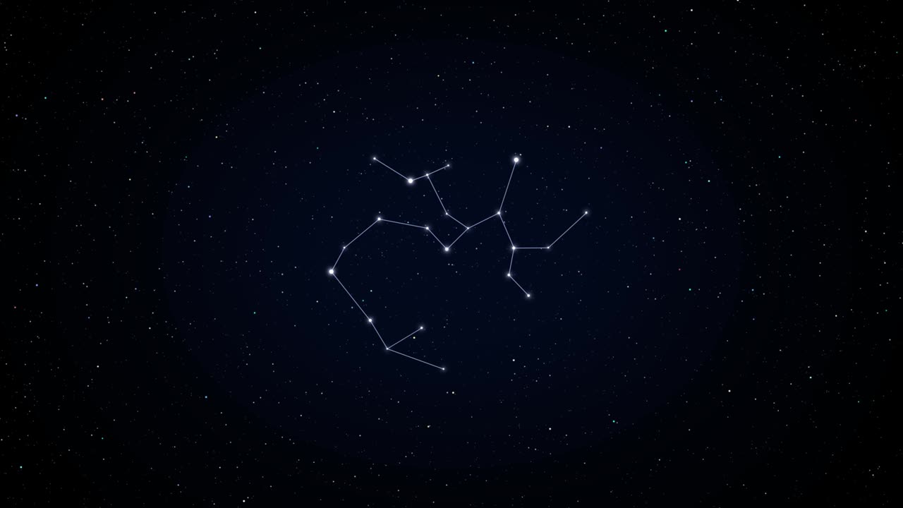 sagittarius. Zodiac constellation animation. 4k resolution. Seamless loop.