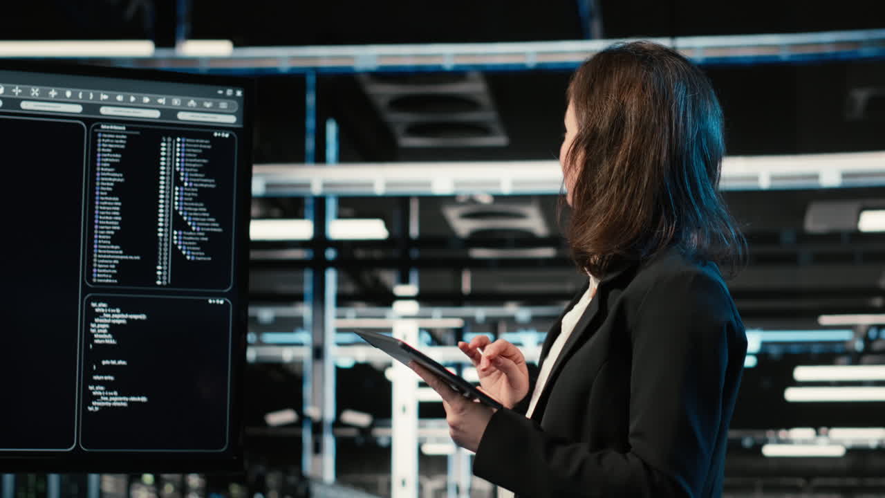 Desarrollador de software de centro de datos usando un modelo de IA de aprendizaje profundo.