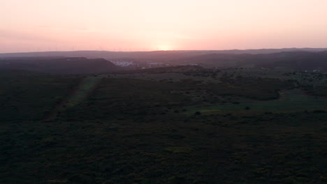 Aerial:-Algarve-landscape-during-sunset