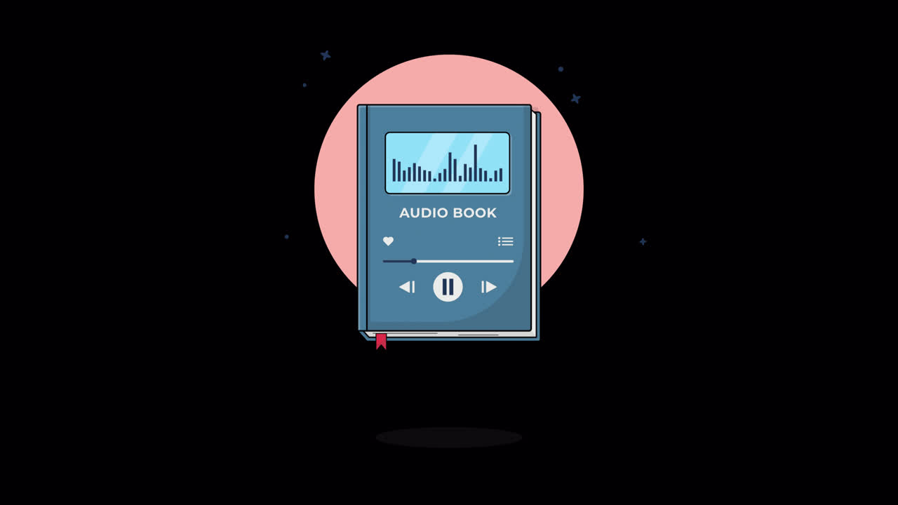Animazione di un'interfaccia di lettore di audiolibri.