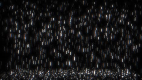 un bucle de fondo de suelo con lluvias intensas monocromáticas brillantes
