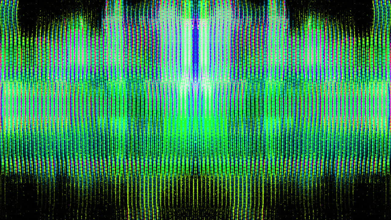 Dynamische abstrakte Glitch Art mit grünen und blauen Pixeln