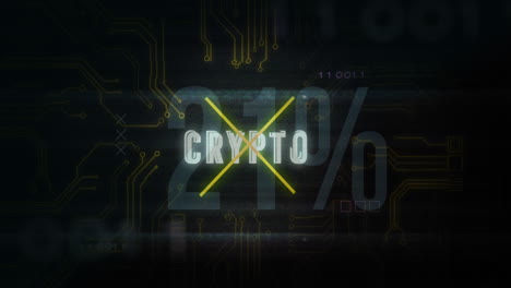animación del texto cifrado, contando del 0 al 58 por ciento, símbolo x, técnica de fallo