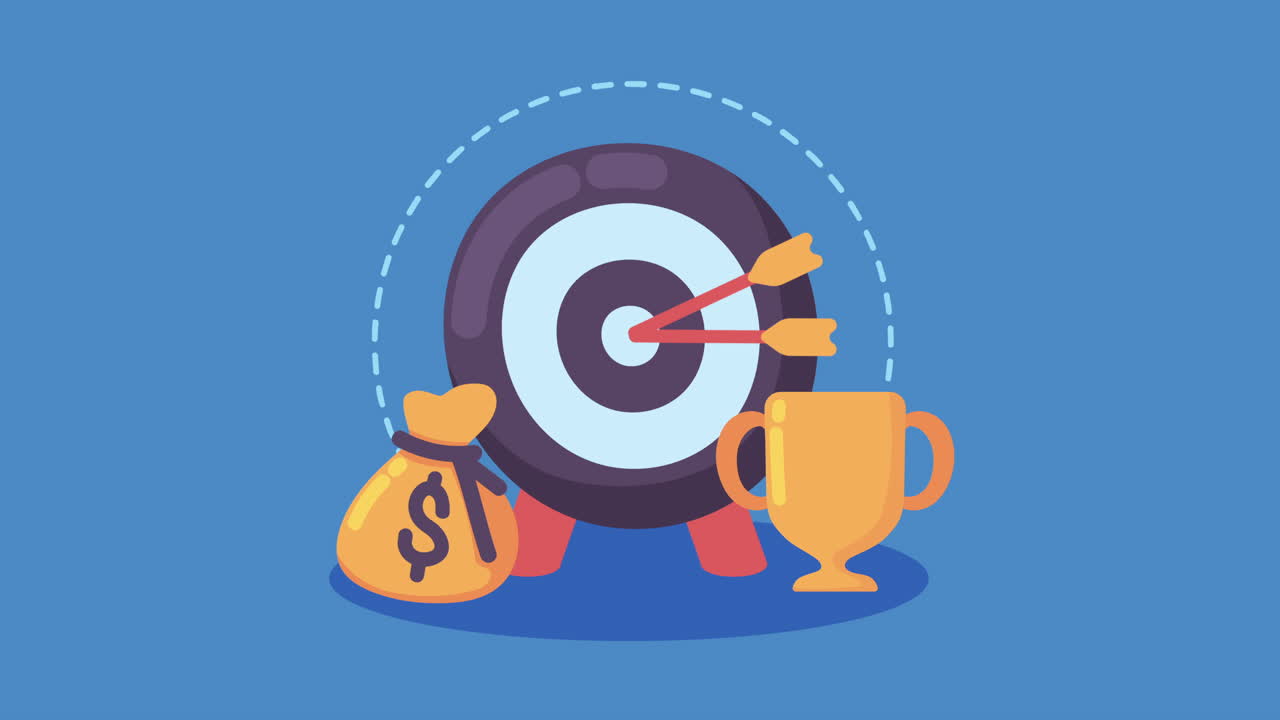 objetivo y animación de éxito de la flecha