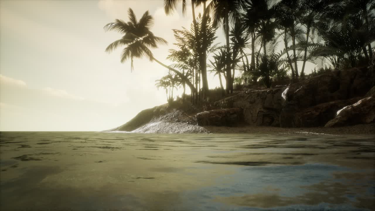 el suave crepúsculo de la increíble playa marina tropical