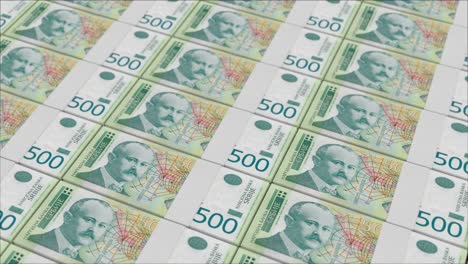 500 serbian dinar banknotes printed by a money press