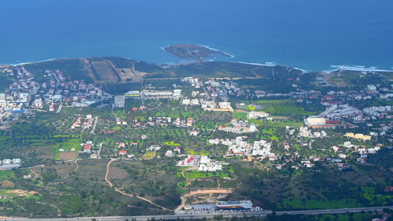 Aerial drone view of Nicosia, Cyprus