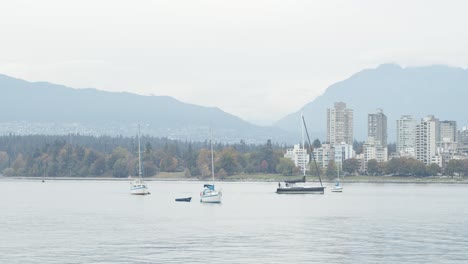 sailboats in timelapse in vancouver false creek