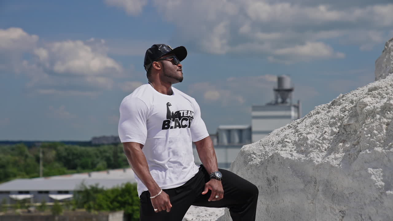 Young african american man. Portrait of handsome young african man posing outdoor