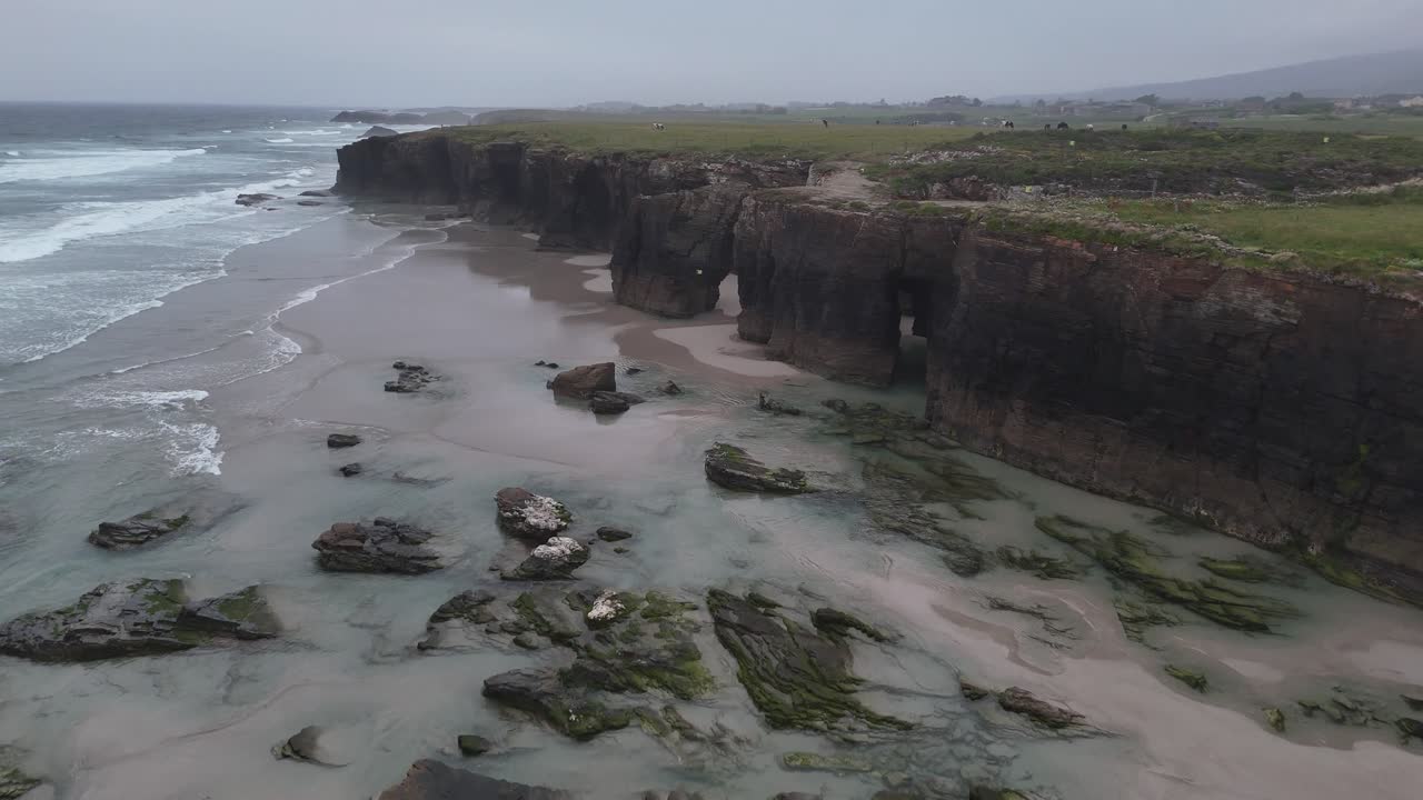 As Catedrais , Cathedrals beach Northern Spain drone,aerial