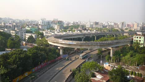 urban cityscape with overpass in dhaka, bangladesh