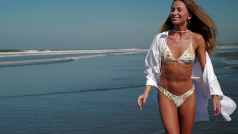 woman in bikini on the beach