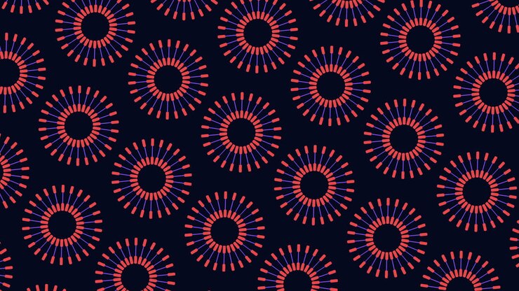 Motivo circolare blu ipnotizzante su sfondo nero